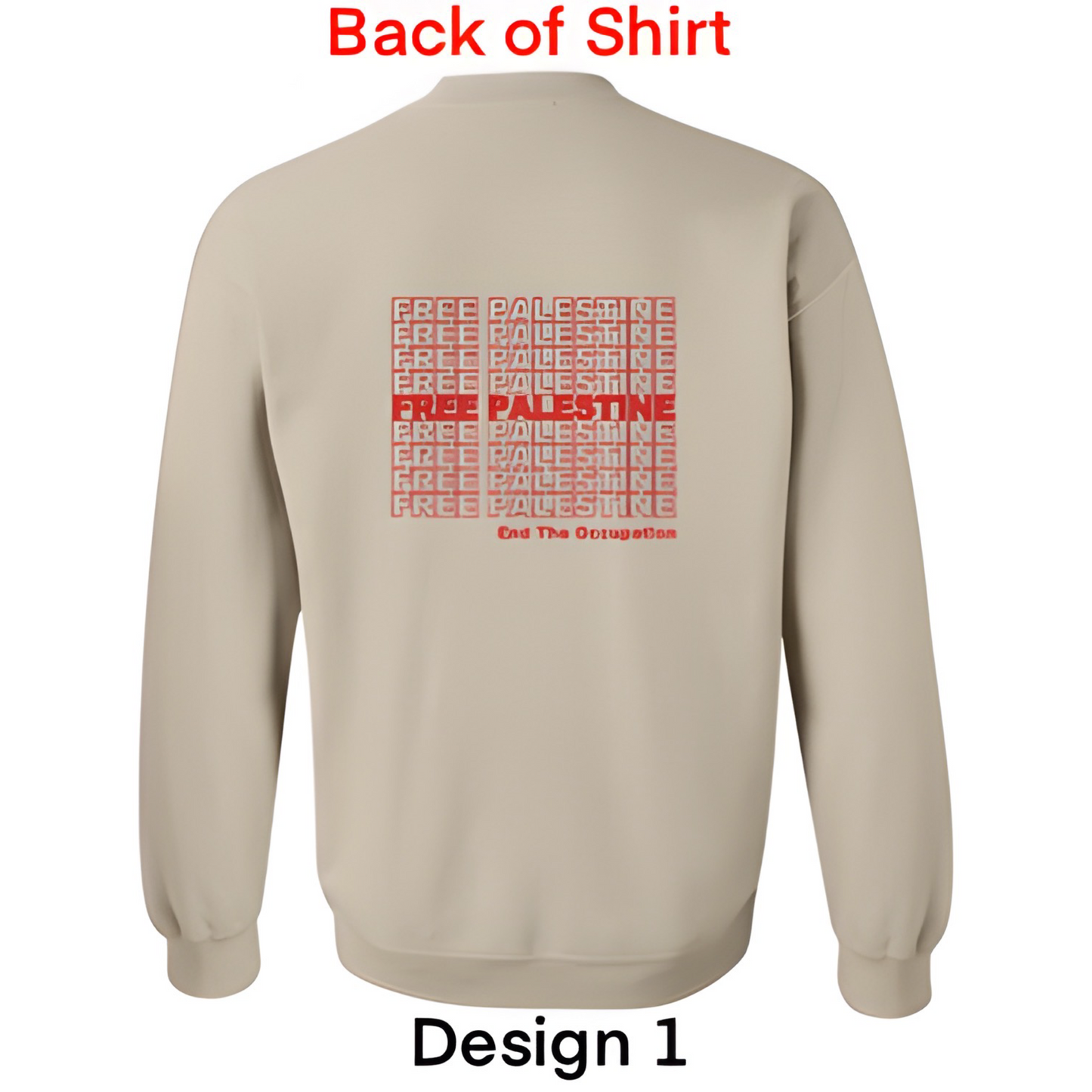 Embroidered Peace Bear Palestine Flag Sweatshirt - Unisex Cultural Crewneck (Palestine Crew Neck) (Free Palestine crew neck)