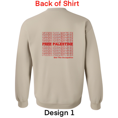 Embroidered Peace Bear Palestine Flag Sweatshirt - Unisex Cultural Crewneck (Palestine Crew Neck) (Free Palestine crew neck)