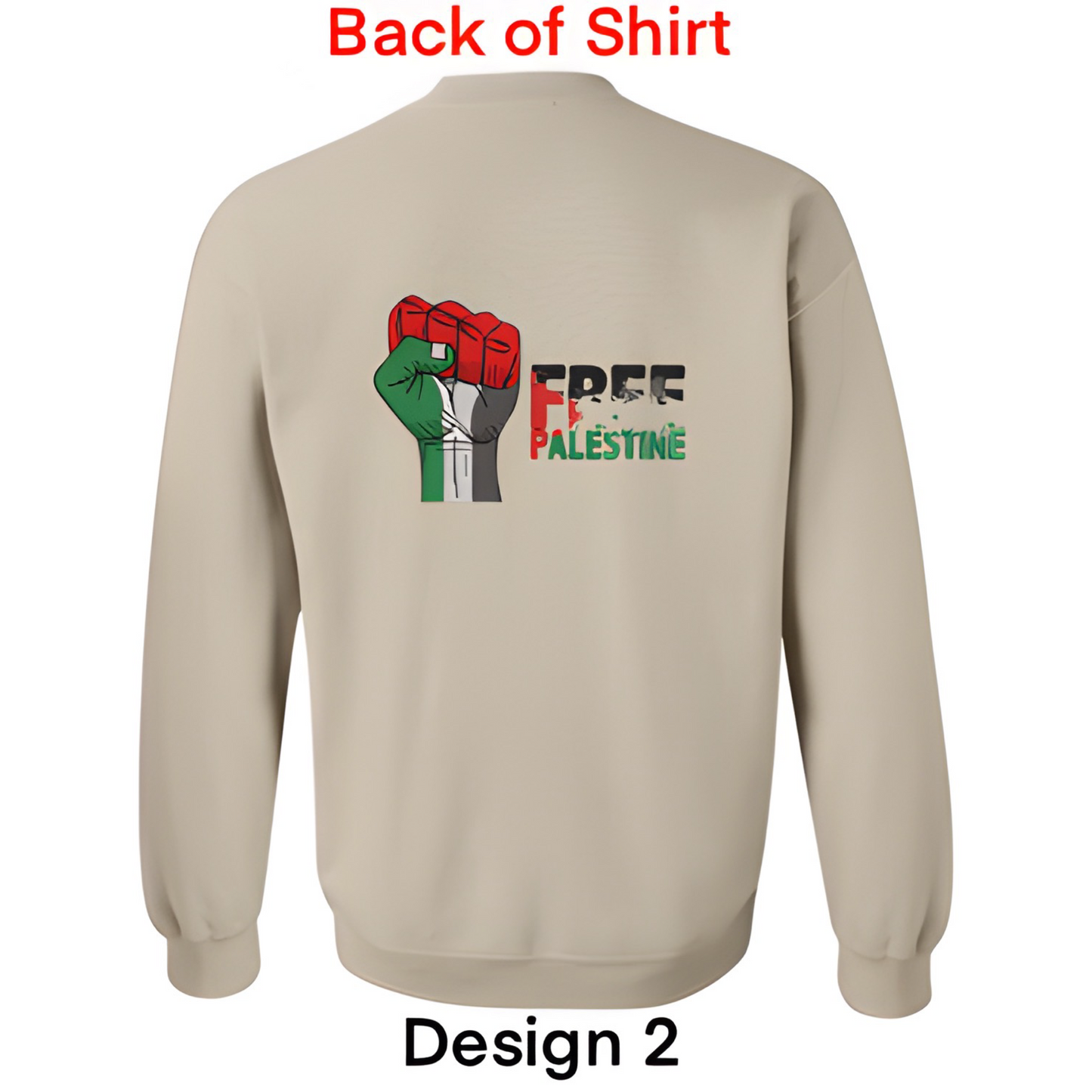 Embroidered Peace Bear Palestine Flag Sweatshirt - Unisex Cultural Crewneck (Palestine Crew Neck) (Free Palestine crew neck)