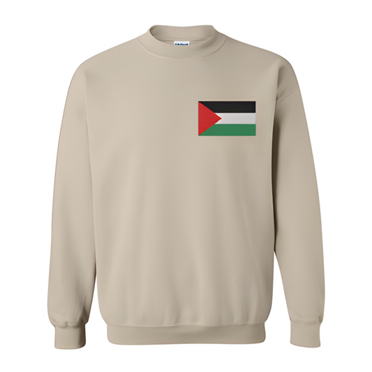 Embroidered Palestine Flag Sweatshirt - Unisex Crewneck Pullover. (Palestine Crew Neck) (Free Palestine crew neck)