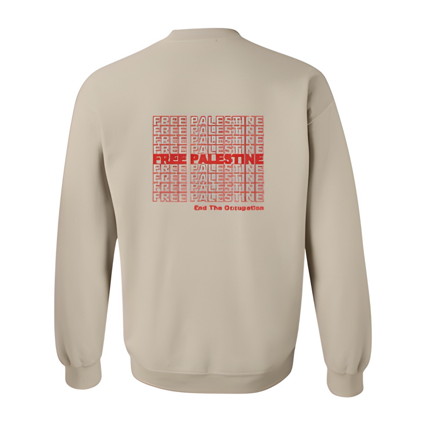 Embroidered Palestine Map & Calligraphy Embroidered Sweatshirt - Unisex Heritage Crew neck (Palestine Crew Neck) (Free Palestine crew neck)