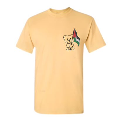 Embroidered Palestinian unfilled teddy bear chest design Unisex T-Shirt (Palestine T-shirt) (Free Palestine T-shirt)