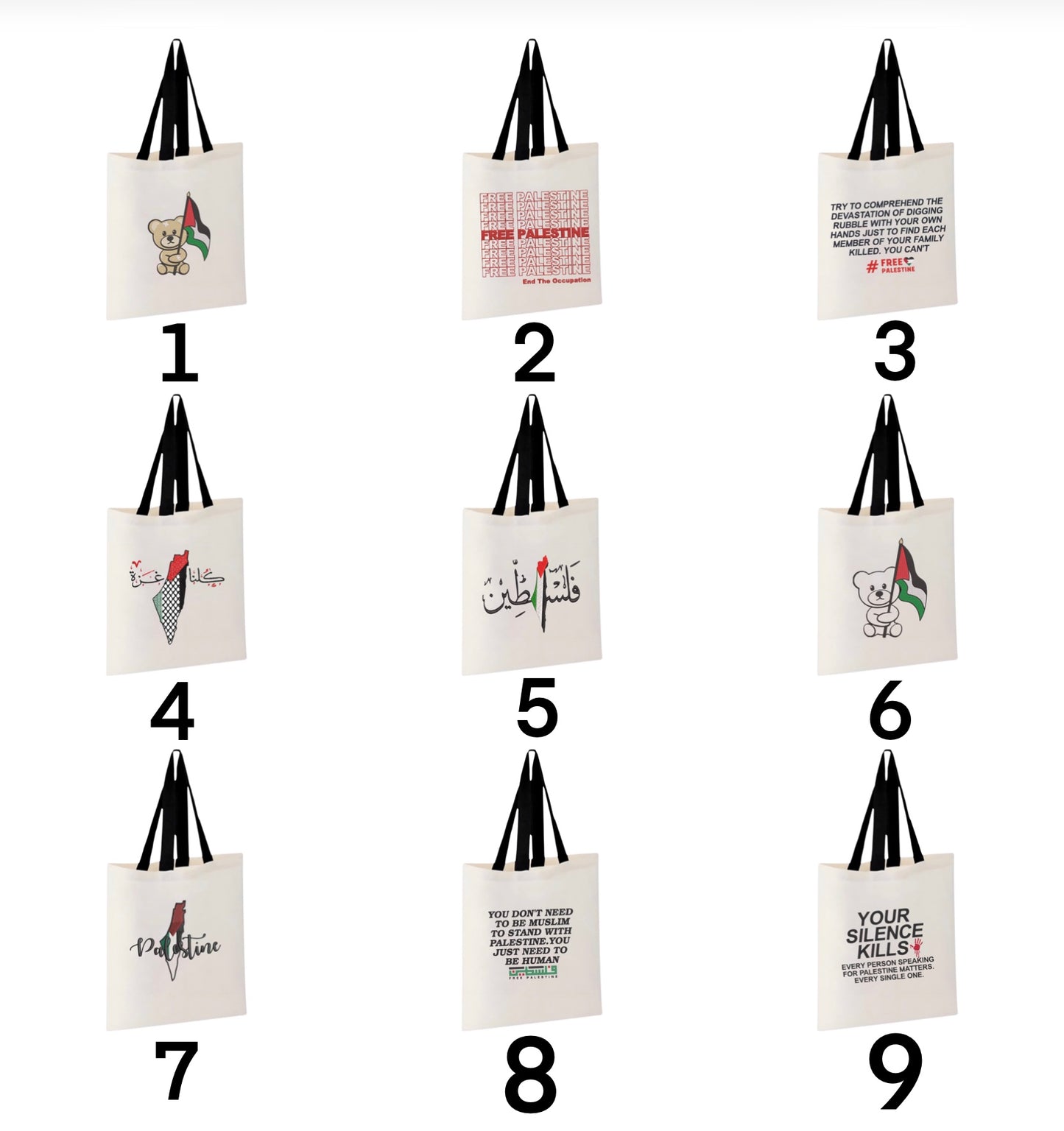 Embroidered "Palestine Flag & Map" Empowerment Tote Bag (Palestine Tote bag) (Free Palestine Tote Bag)