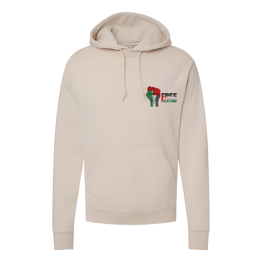 Embroidered "Free Palestine" Fist Emblem Hoodie (Palestine Hoodie) (Free Palestine Hoodie)